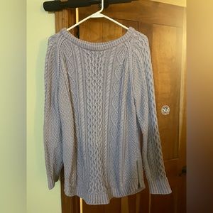 LL Bean Women’s Fisherman Sweater, lilac color, very good condition